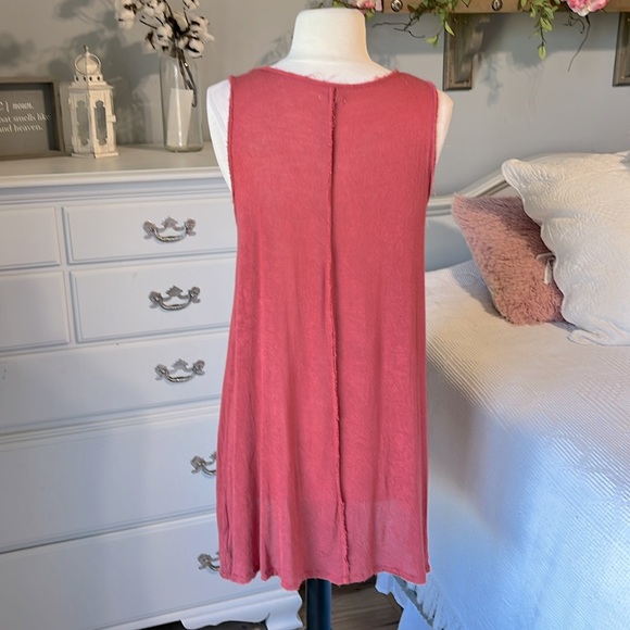 Ecote Tunic Coverup Dress Semisheer Flowy Womens Small Salmon Blush Rust Beach - Picture 5 of 7